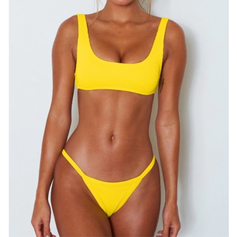 White Fox Yellow Bikini Set (s x m)